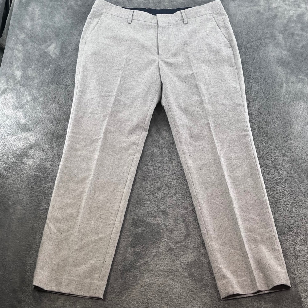 Bonobos Mens Grey Italian Nova Fides Fabric Dress Pants Trousers 35x30